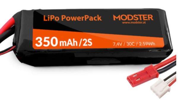 MD10085 Lipo 7,4/350 Modster30C -schmal- BEC/XH
